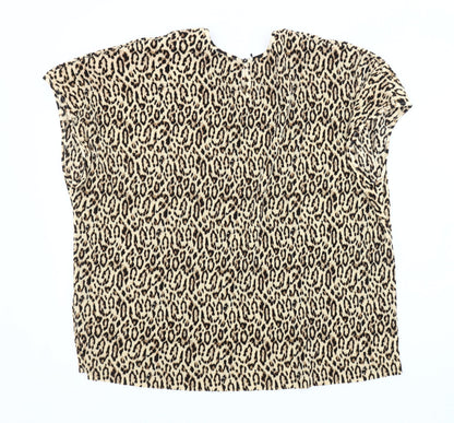 Womens UK Size 20 Marks and Spencer Beige Basic T-Shirt