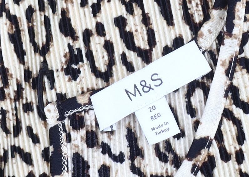 Womens UK Size 20 Marks and Spencer Beige Basic T-Shirt