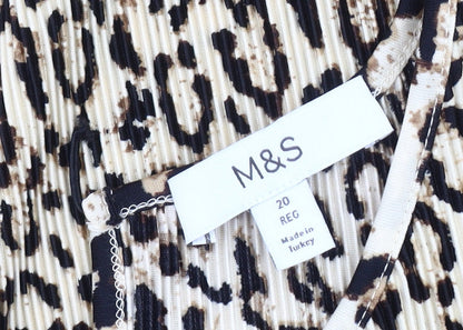Womens UK Size 20 Marks and Spencer Beige Basic T-Shirt