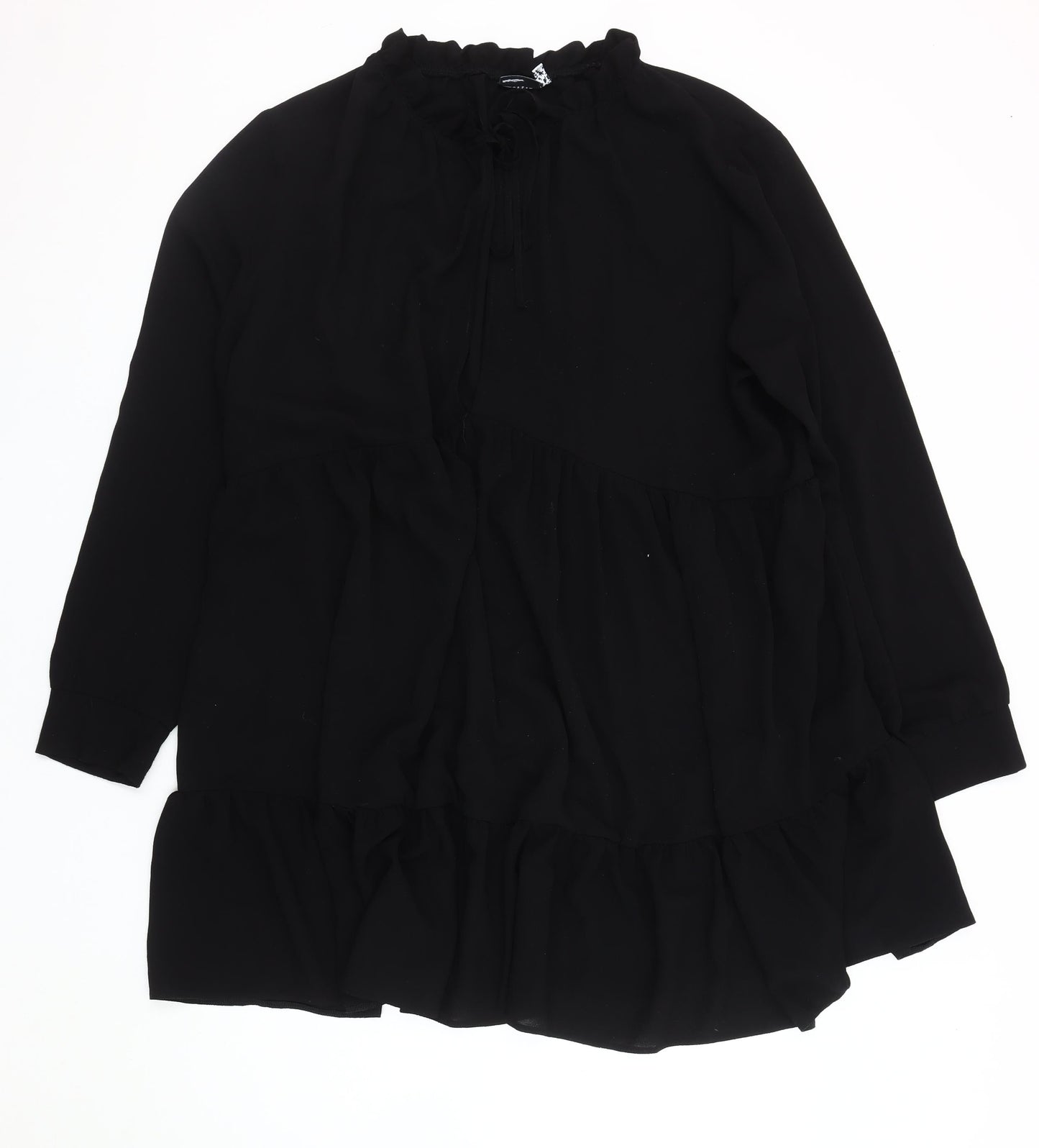 ASOS DESIGN Black Trapeze Dress in Plus Size