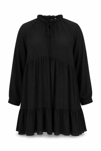 ASOS DESIGN Black Trapeze Dress in Plus Size
