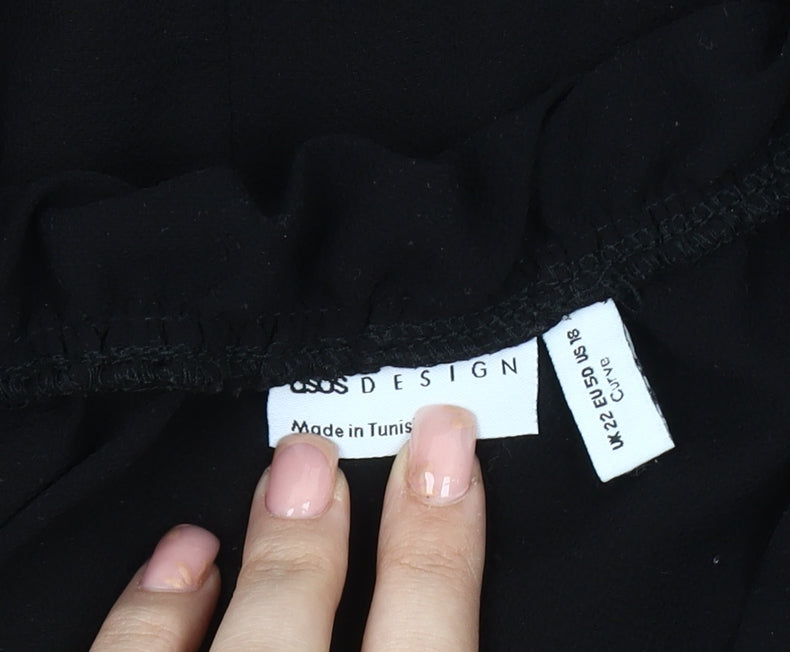 ASOS DESIGN Black Trapeze Dress in Plus Size