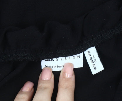 ASOS DESIGN Black Trapeze Dress in Plus Size