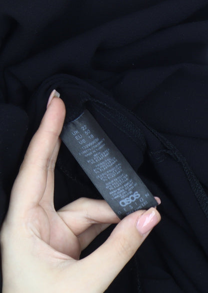 ASOS DESIGN Black Trapeze Dress in Plus Size