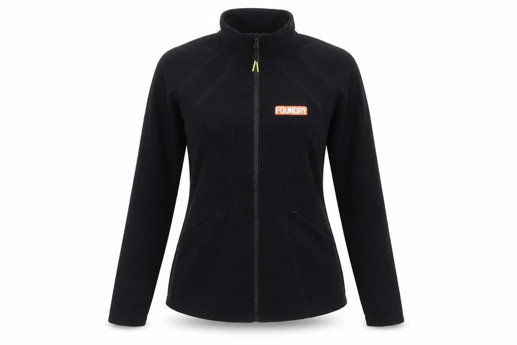 Front view of LNDR Women's Black XS Activewear Jacket with Zip