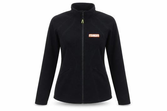 Front view of LNDR Women's Black XS Activewear Jacket with Zip
