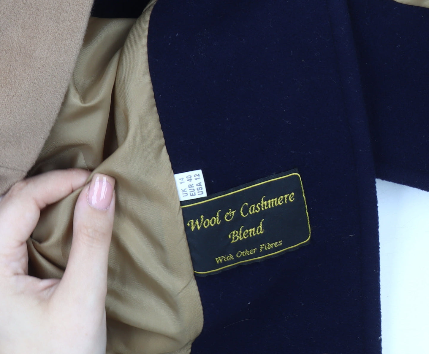 Womens UK Size 14 Kesta London Beige Pea Coat
