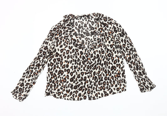 Zara Basic Women's Multicoloured Animal Print Blouse M