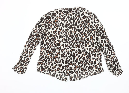 Zara Basic Women's Multicoloured Animal Print Blouse M