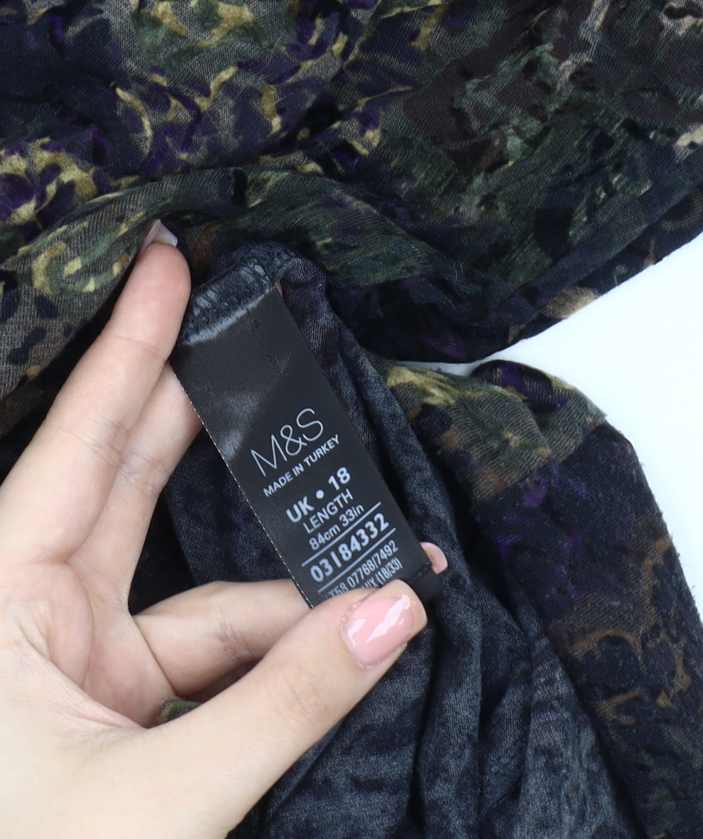 Marks and Spencer Women's Multicoloured A-Line Midi Skirt