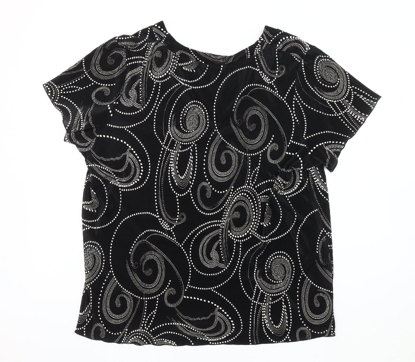 Evans Women's Black Geometric V-Neck Plus Top