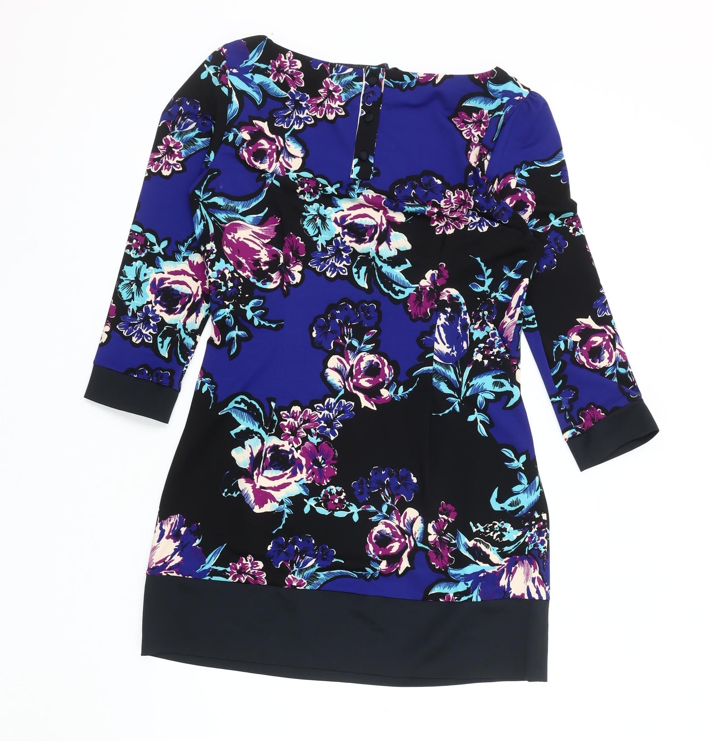 M&Co Women's Multicoloured Floral 3/4 Sleeve Dress