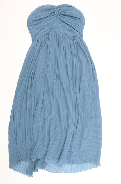 ZARA Women's Blue Strapless A-Line Dress, Size 4