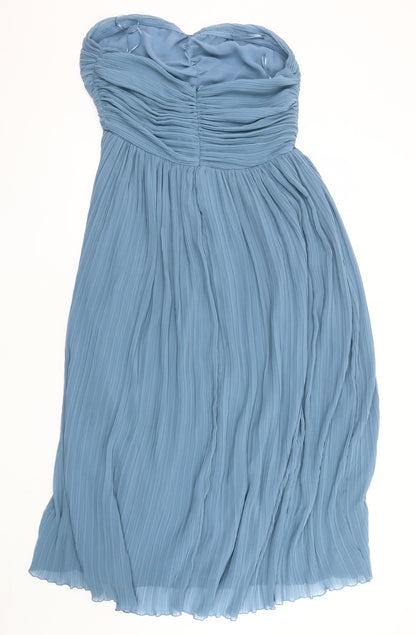 ZARA Women's Blue Strapless A-Line Dress, Size 4