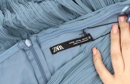 ZARA Women's Blue Strapless A-Line Dress, Size 4