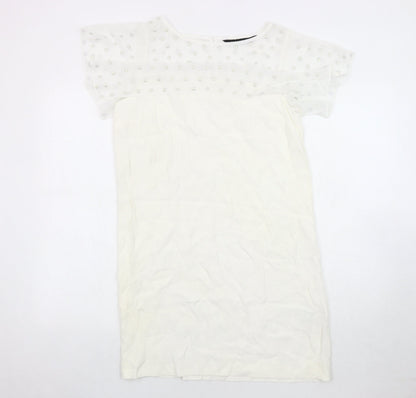 Zara Woman Ivory Shift Dress Women M Size 12