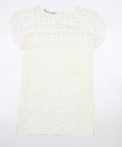 Zara Woman Ivory Shift Dress Women M Size 12