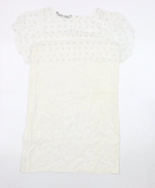 Zara Woman Ivory Shift Dress Women M Size 12