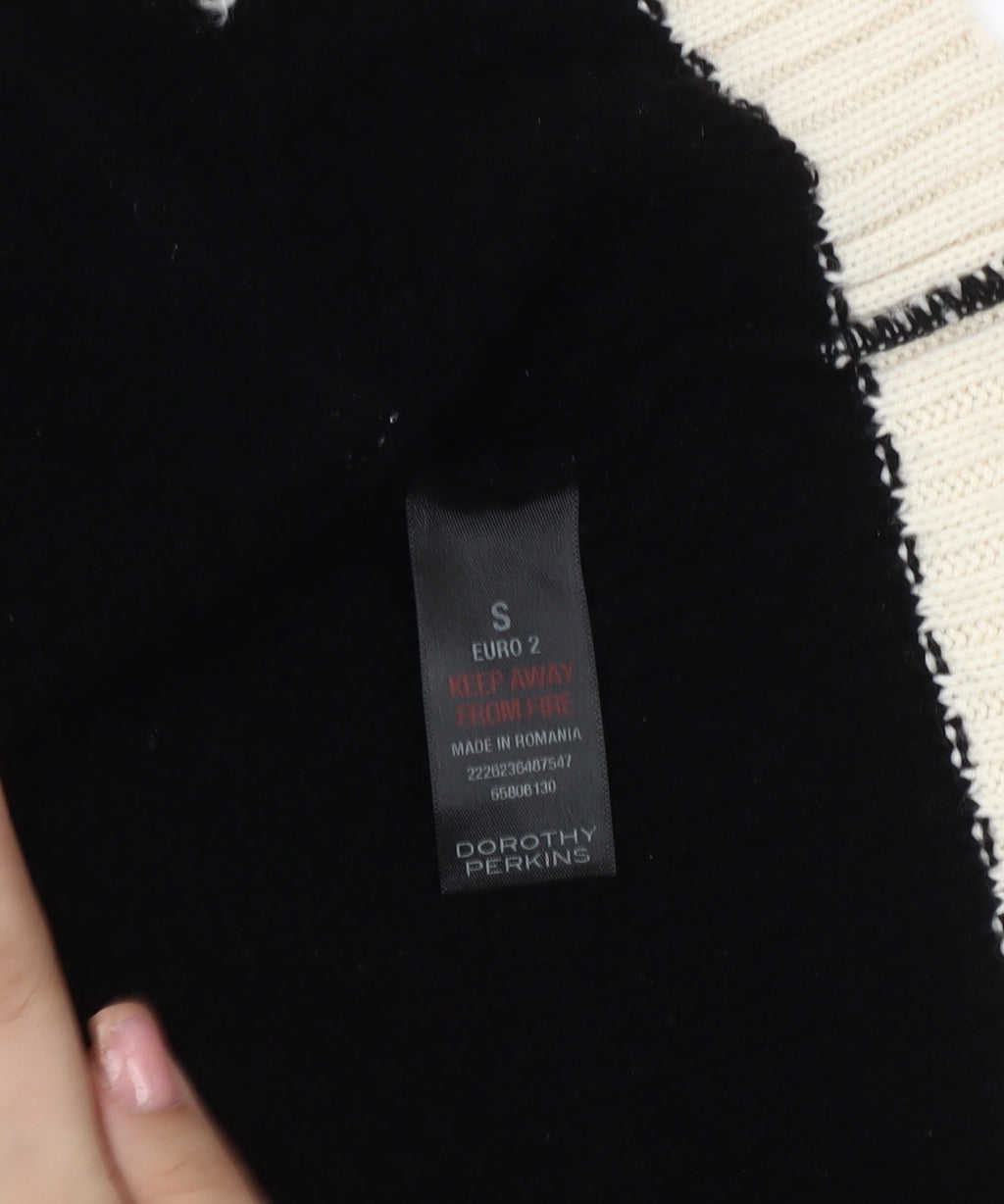 Womens UK Size S Dorothy Perkins Black Cardigan Jumper