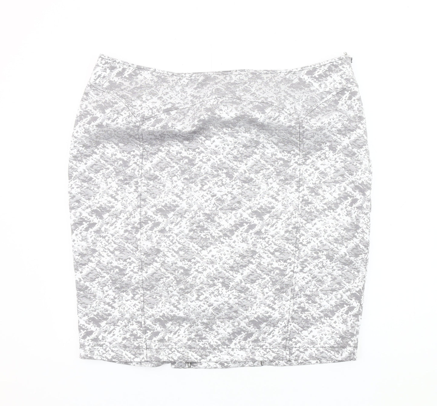 Marks and Spencer Women's Grey Geometric Pencil Skirt Size 20