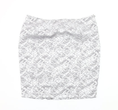 Marks and Spencer Women's Grey Geometric Pencil Skirt Size 20