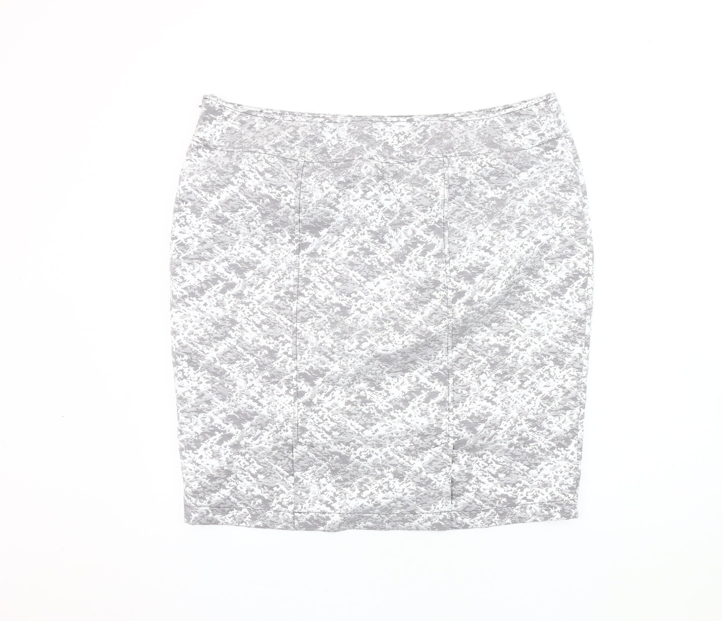 Marks and Spencer Women's Grey Geometric Pencil Skirt Size 20