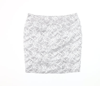 Marks and Spencer Women's Grey Geometric Pencil Skirt Size 20