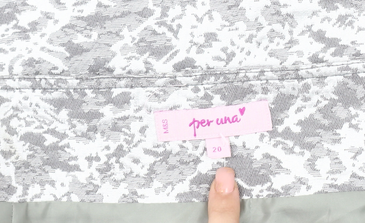 Marks and Spencer Women's Grey Geometric Pencil Skirt Size 20