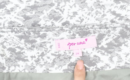 Marks and Spencer Women's Grey Geometric Pencil Skirt Size 20