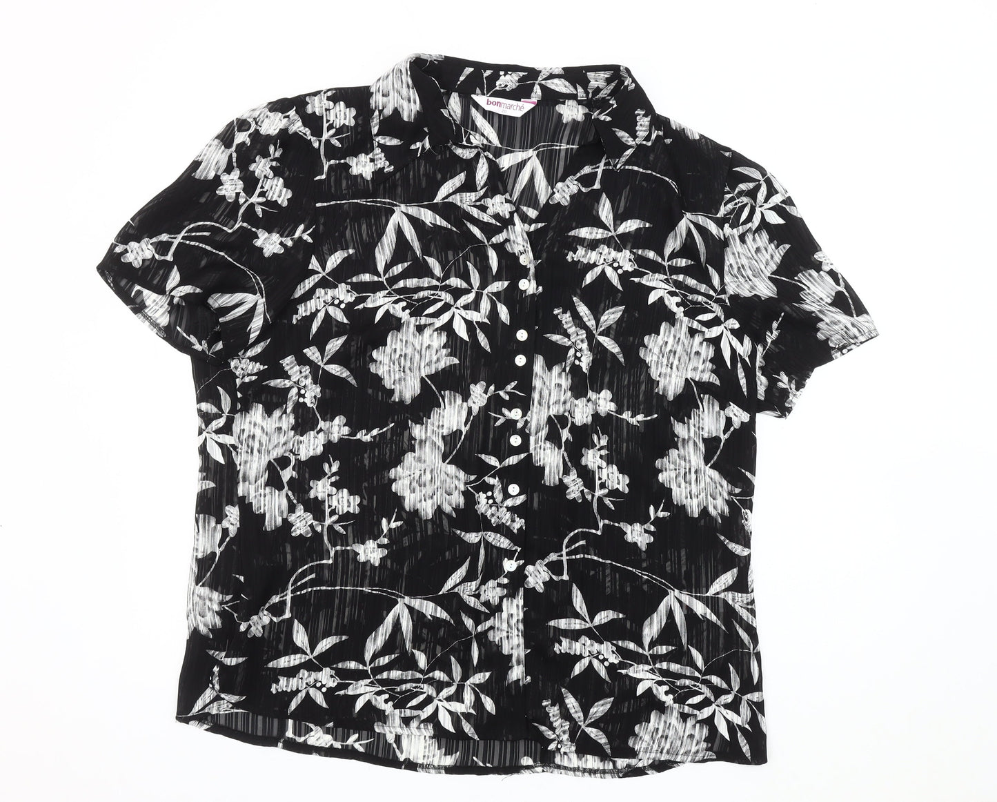 Womens UK Size 20 Bonmarché Black Basic Blouse