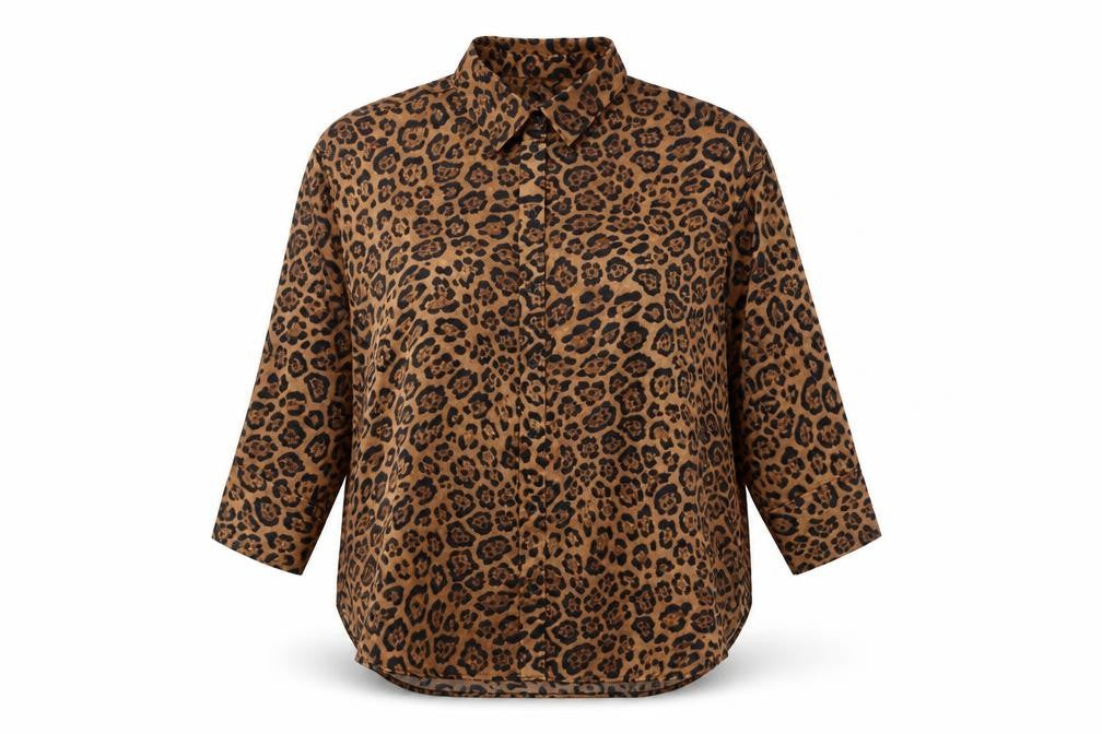 Womens UK Size L H&M Brown Basic Button-Up