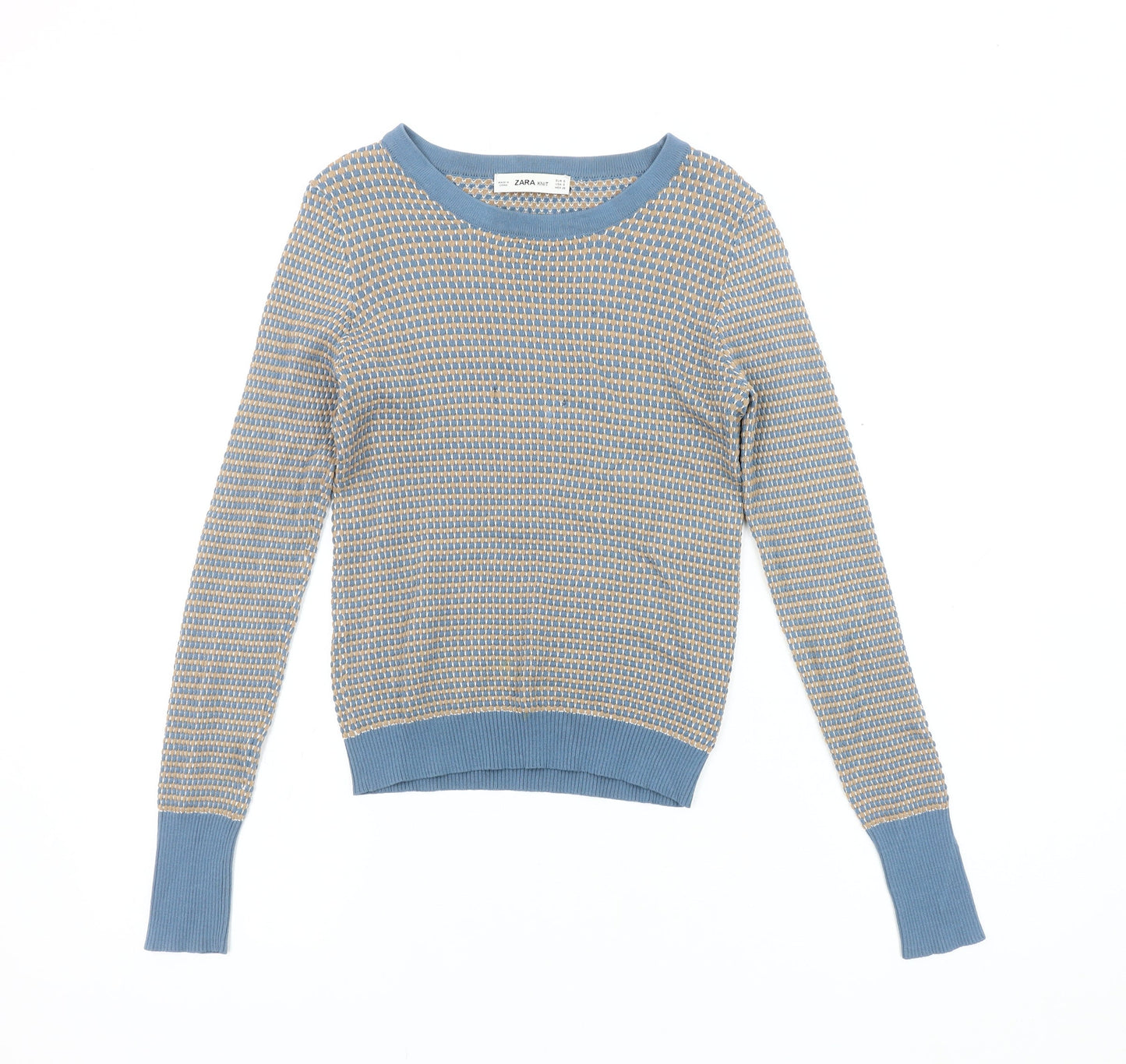 Womens UK Size 8 Zara Blue Pullover Jumper
