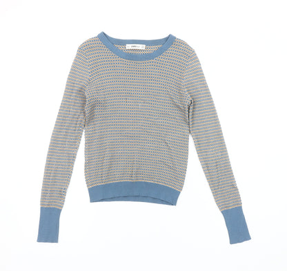 Womens UK Size 8 Zara Blue Pullover Jumper