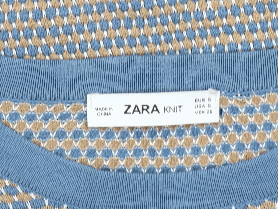 Womens UK Size 8 Zara Blue Pullover Jumper