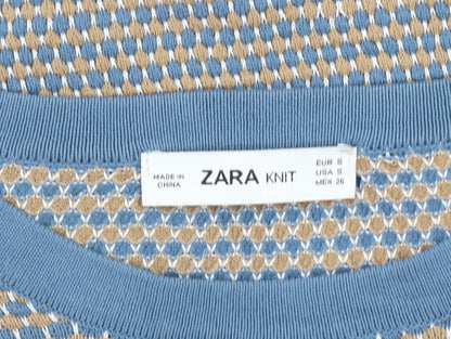 Womens UK Size 8 Zara Blue Pullover Jumper