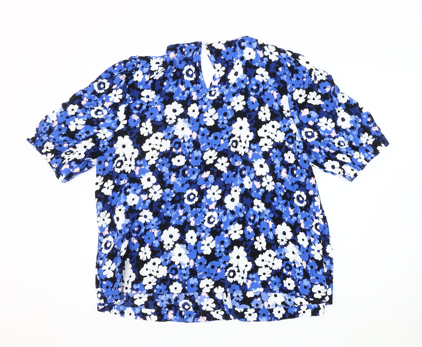 Womens UK Size 12 Marks and Spencer Blue Basic Blouse