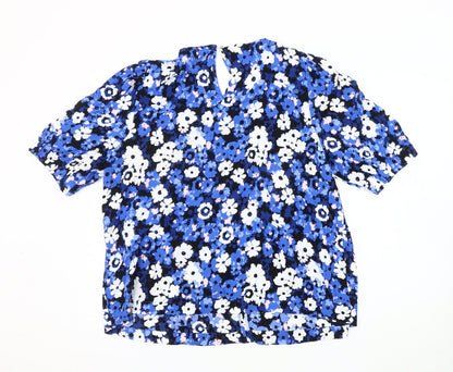 Womens UK Size 12 Marks and Spencer Blue Basic Blouse