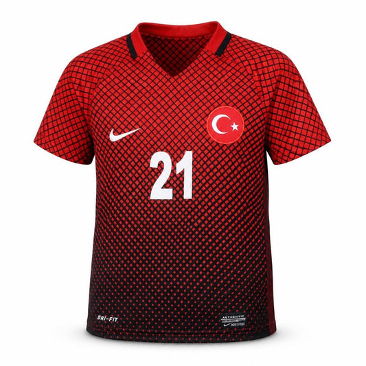 Front view of Nike boys’ red football jersey, size 104, - breathable & sporty