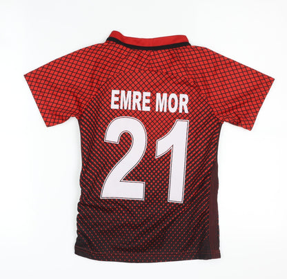 Nike Boys Red Football Jersey Size 104 - Breathable & Sporty