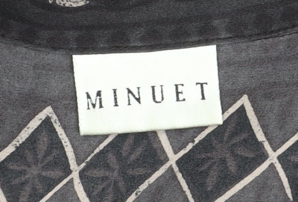 Minuet Women's Black Sleeveless Silk Blouse - Size 14