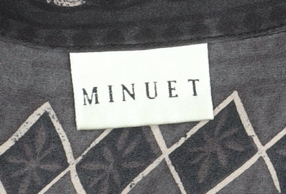 Minuet Women's Black Sleeveless Silk Blouse - Size 14