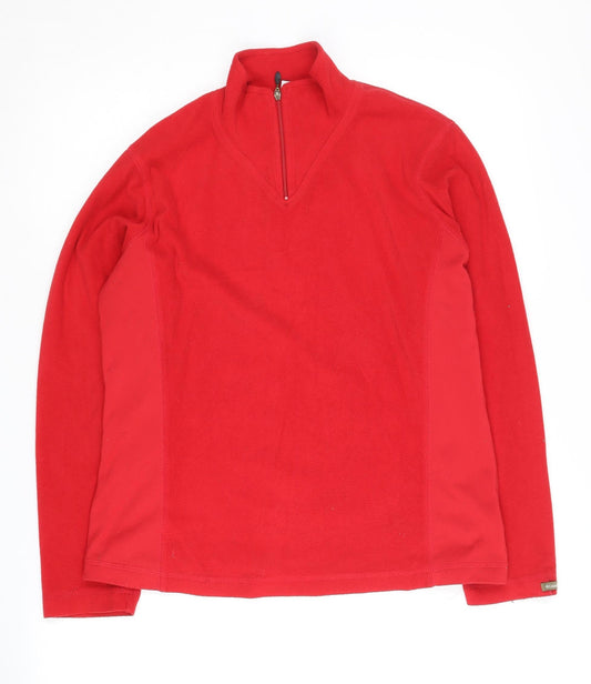 Columbia Women's Red 1/4 Zip Fleece Pullover Hoodie M