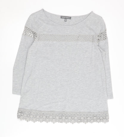 Womens UK Size 12 Laura Ashley Grey Basic Blouse