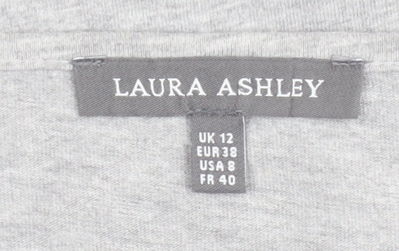 Womens UK Size 12 Laura Ashley Grey Basic Blouse