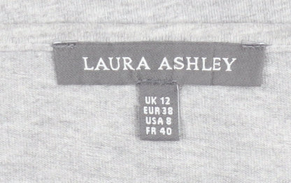 Womens UK Size 12 Laura Ashley Grey Basic Blouse
