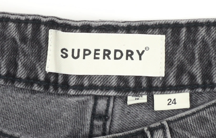 Superdry Women's Grey Cut-Off Shorts, Size 24