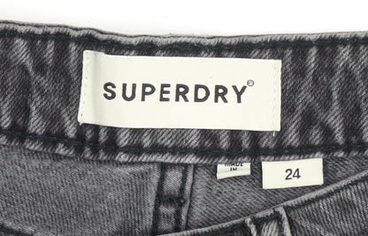 Superdry Women's Grey Cut-Off Shorts, Size 24