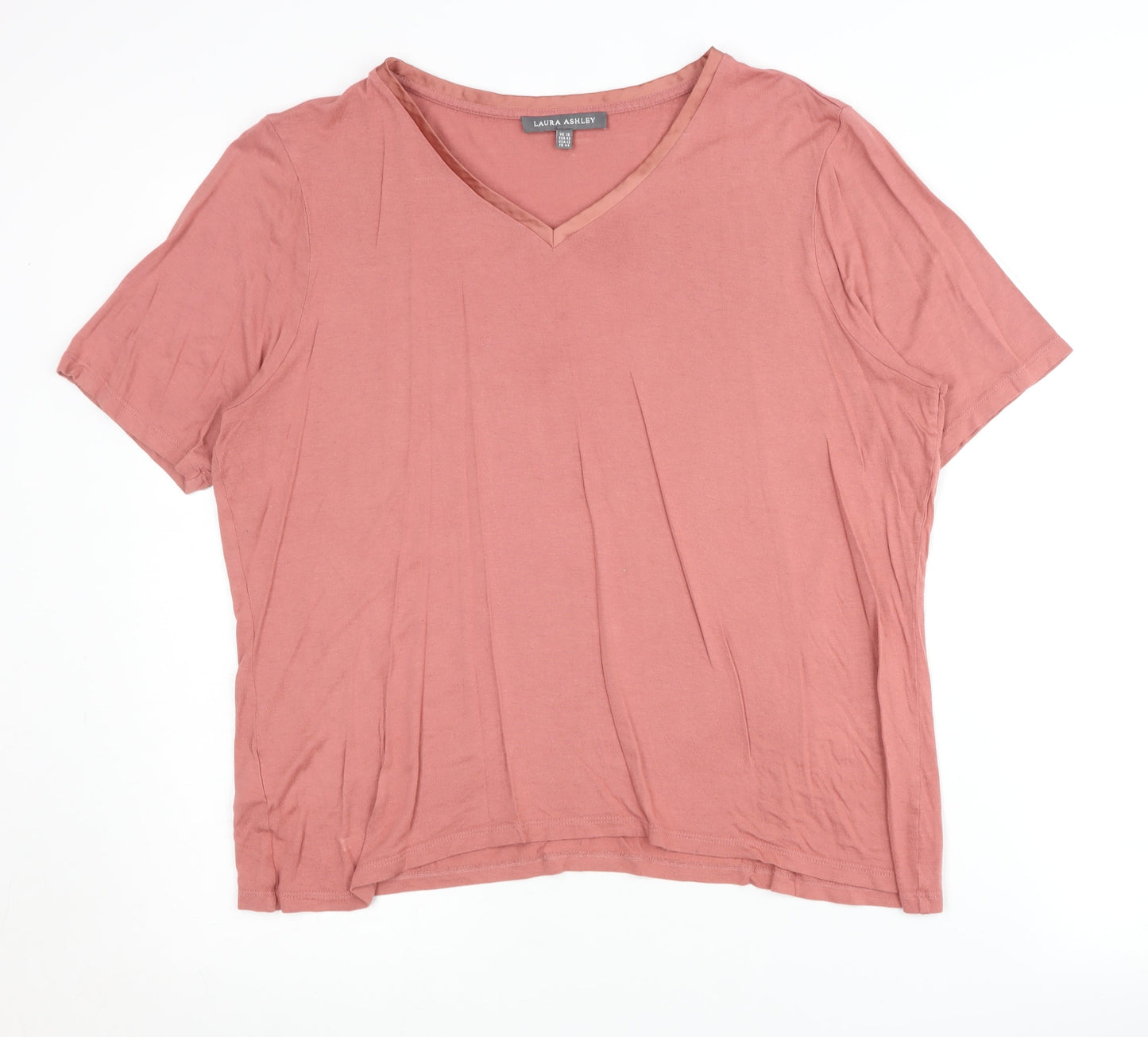 Womens UK Size 16 Laura Ashley Pink Basic T-Shirt