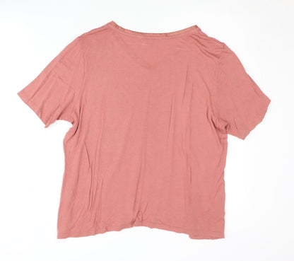 Womens UK Size 16 Laura Ashley Pink Basic T-Shirt