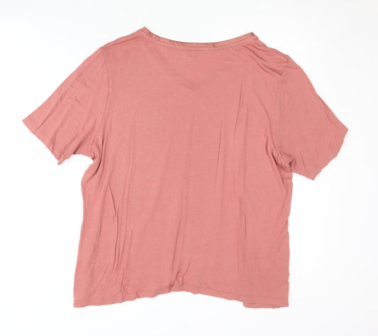 Womens UK Size 16 Laura Ashley Pink Basic T-Shirt